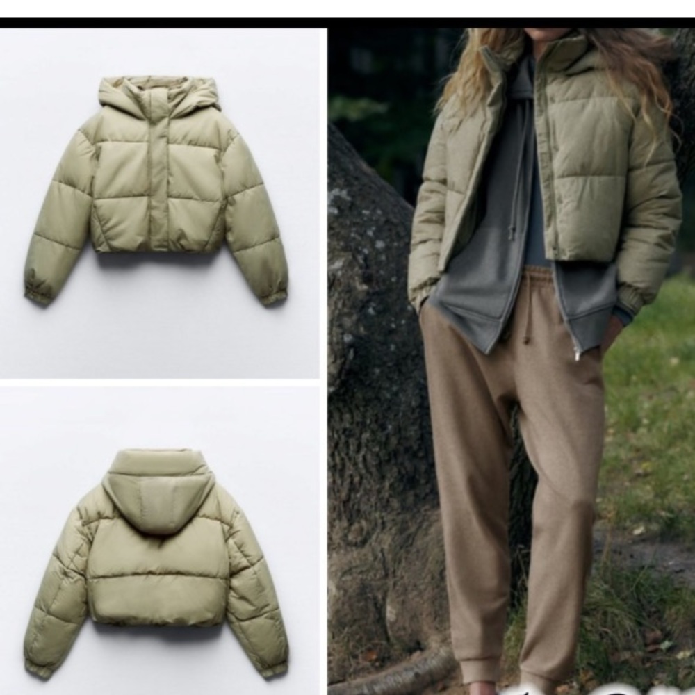 Zara washed effect puffer anorak